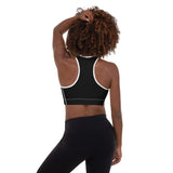 Women's Black X White Padded Sports Bra