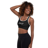 Women's Black X White Padded Sports Bra