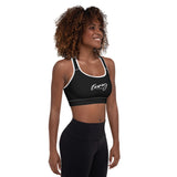 Women's Black X White Padded Sports Bra