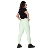 Women's Light Green Crossover Leggings with Pockets