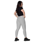 Women's Grey Crossover Leggings with Pockets