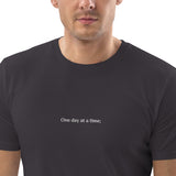 Men's Embroidered 'One day at a time' Organic Cotton T-shirt