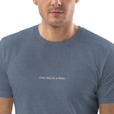 Men's Embroidered 'One day at a time' Organic Cotton T-shirt