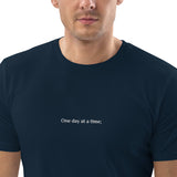 Men's Embroidered 'One day at a time' Organic Cotton T-shirt