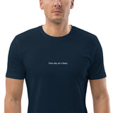 Men's Embroidered 'One day at a time' Organic Cotton T-shirt